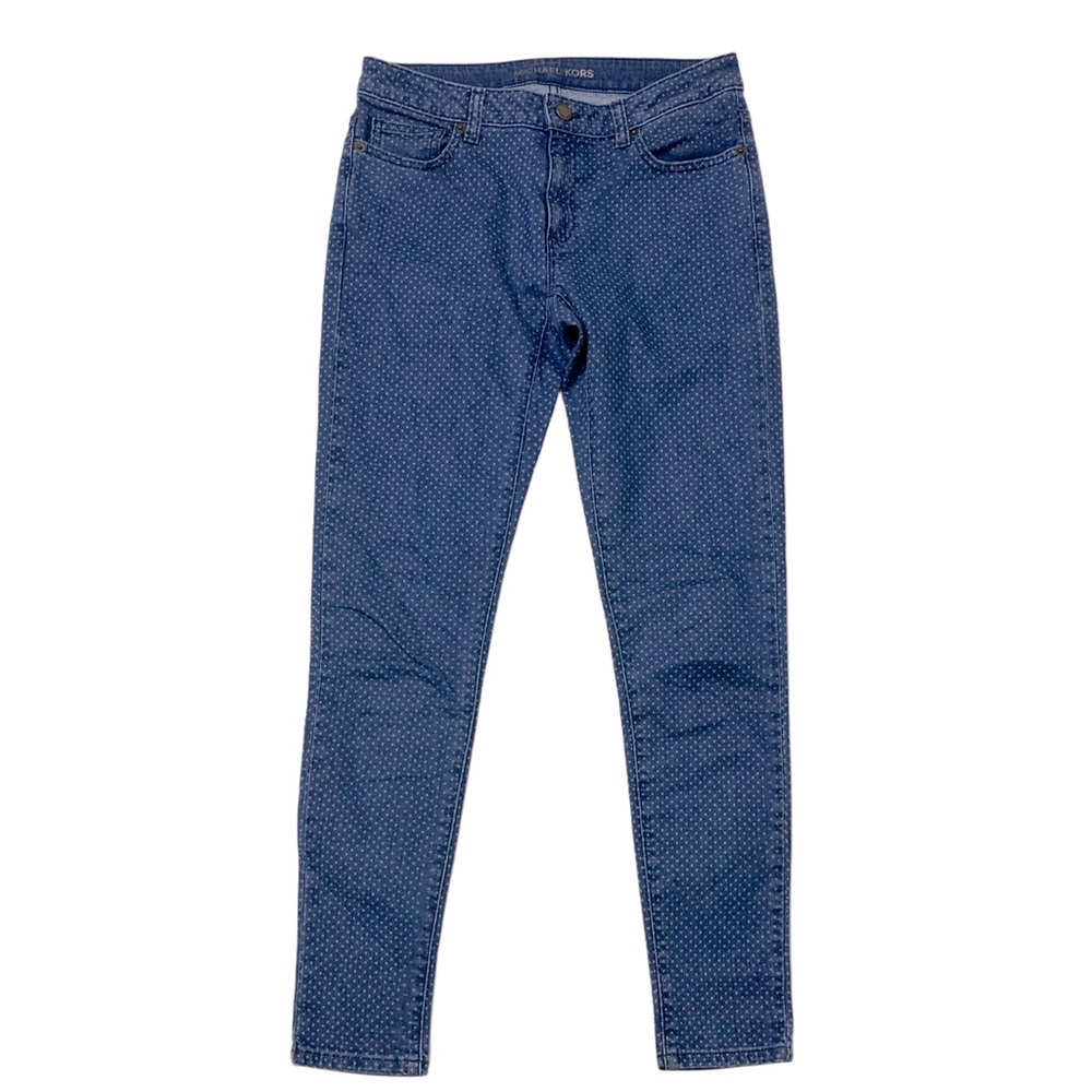 Michael Kors Selma Dot‎ Print Skinny Light Wash Jeans Women’s Sz 2